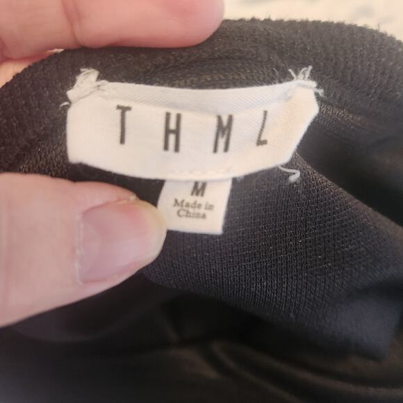 THML Multi Texture Knit Sweater, loose fit 3/4, chenille sleeves sz M - Picture 3 of 10